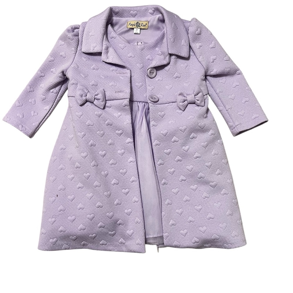 Charming Lavender Dress and Coat Set for Kids